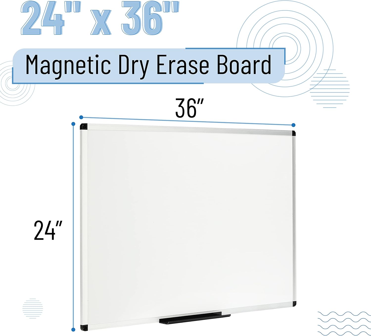 Mr. Pen- Magnetic Dry Erase Board, 24x36 Inches, White Board Dry Erase, Large White Board, Big White Board, Large Whiteboard for Wall, Large Magnetic Whiteboard, Large Dry Erase Board for Wall