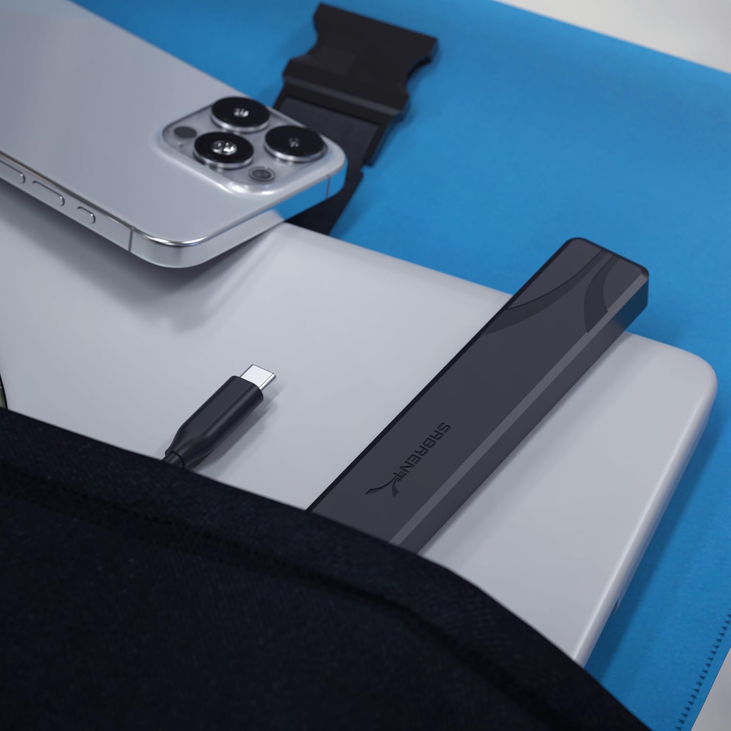 SABRENT USB-C Hub 5-in-1 Docking Station, 4K@60Hz HDMI (Requires DP Alt Mode), 100W PD Pass-Through, 3-Port USB 5Gbps Adapter for Laptops, MacBook Pro/Air, and Type-C Devices (HB-TC5P)